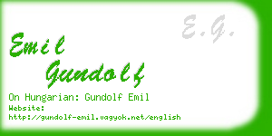 emil gundolf business card